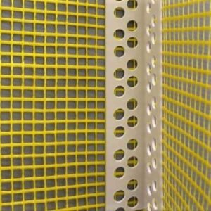 Cantoneira PVC com tela de fibra de vidro na cor amarela