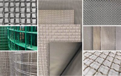 Arte com várias imagens de telas de aço: telas de aço: aço inox, aço galvanizado e aço carbono