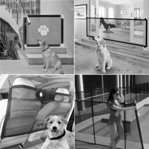 Arte com imagens de aplicações da tela para cachorro