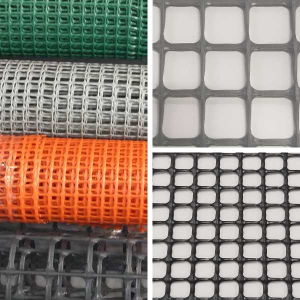 telas d plástico com abertura quadrada e hexagonal