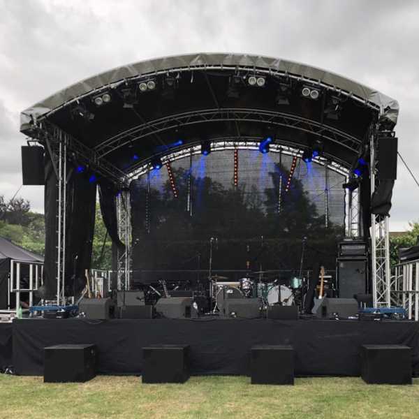 Tela preta proteção de palco tenda