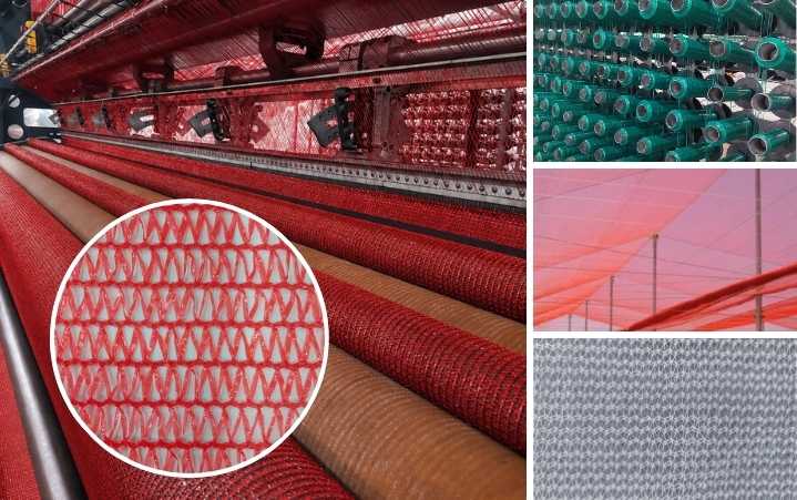Telas fotosseletoras em diferentes cores aplicadas na agricultura para proteção, sombreamento e controle da luminosidade nos cultivos.